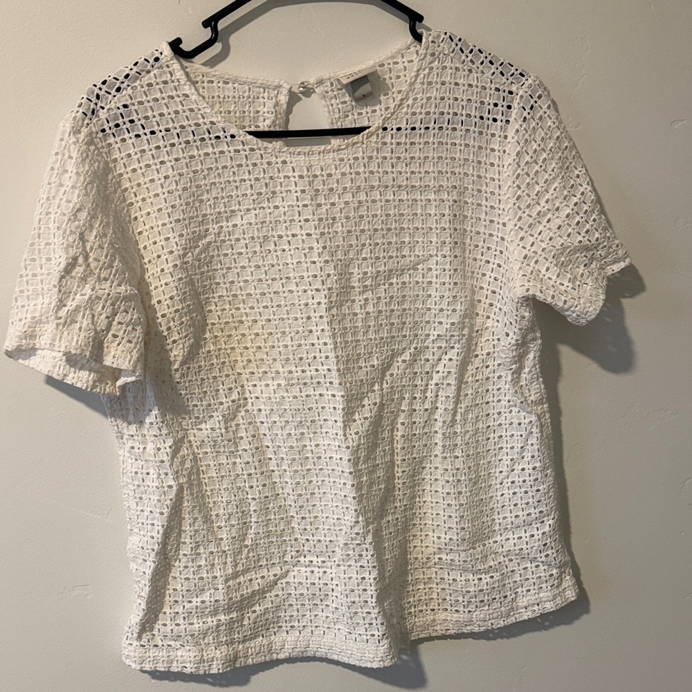 a new day White Textured Women's Blouse